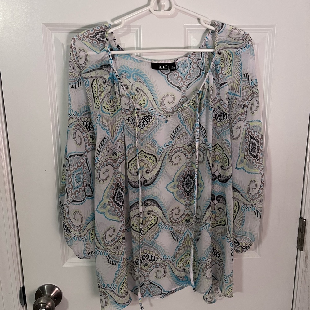 ANA sheer boho style blouse